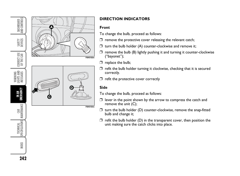 FIAT Idea User Manual | Page 243 / 314