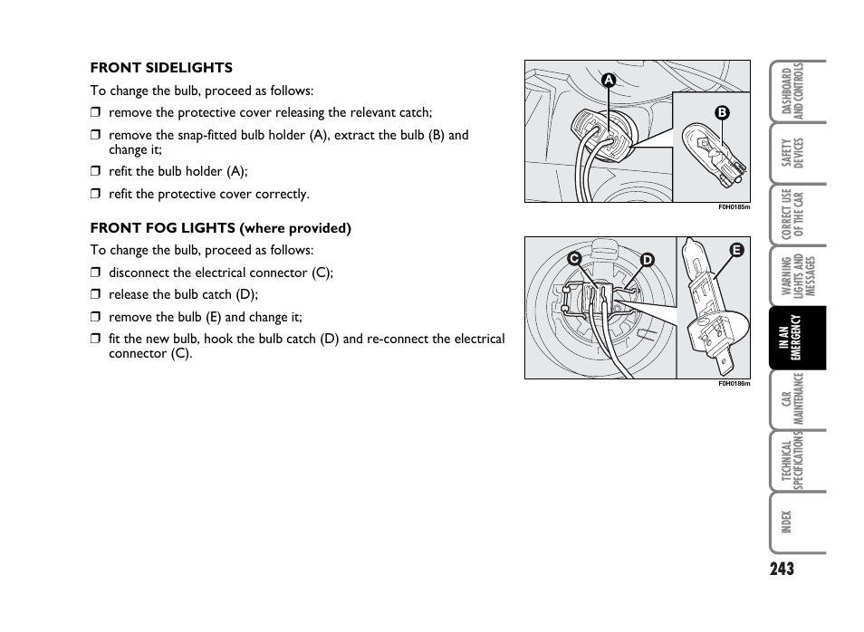 FIAT Idea User Manual | Page 244 / 314