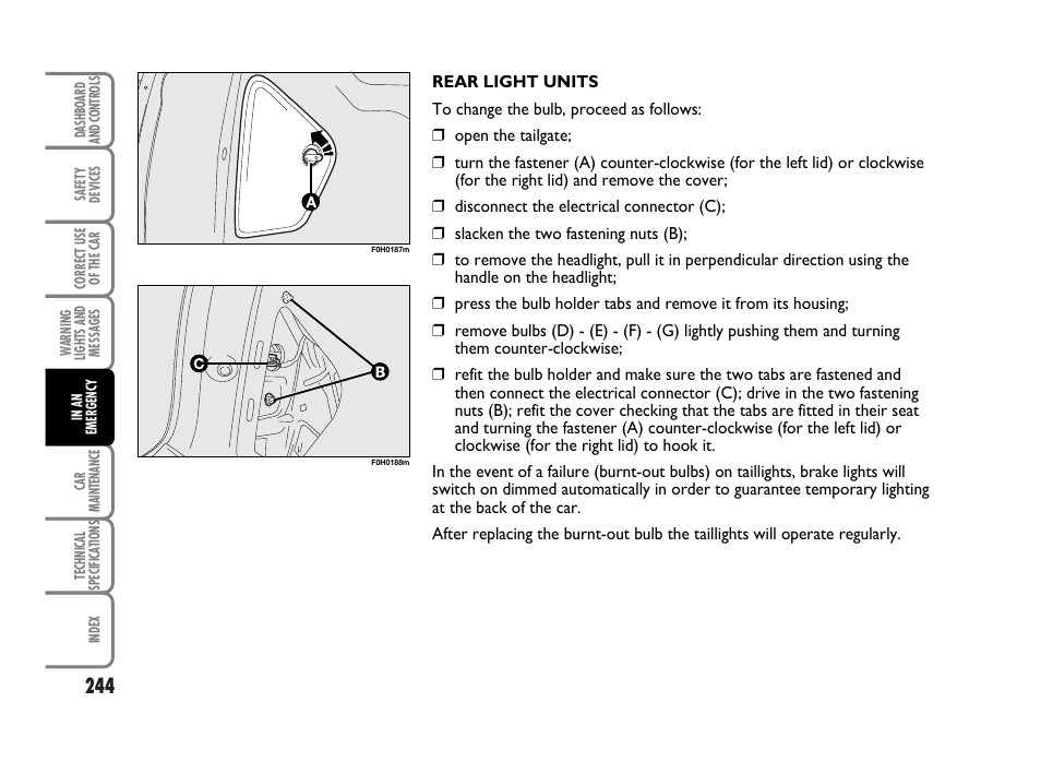 FIAT Idea User Manual | Page 245 / 314