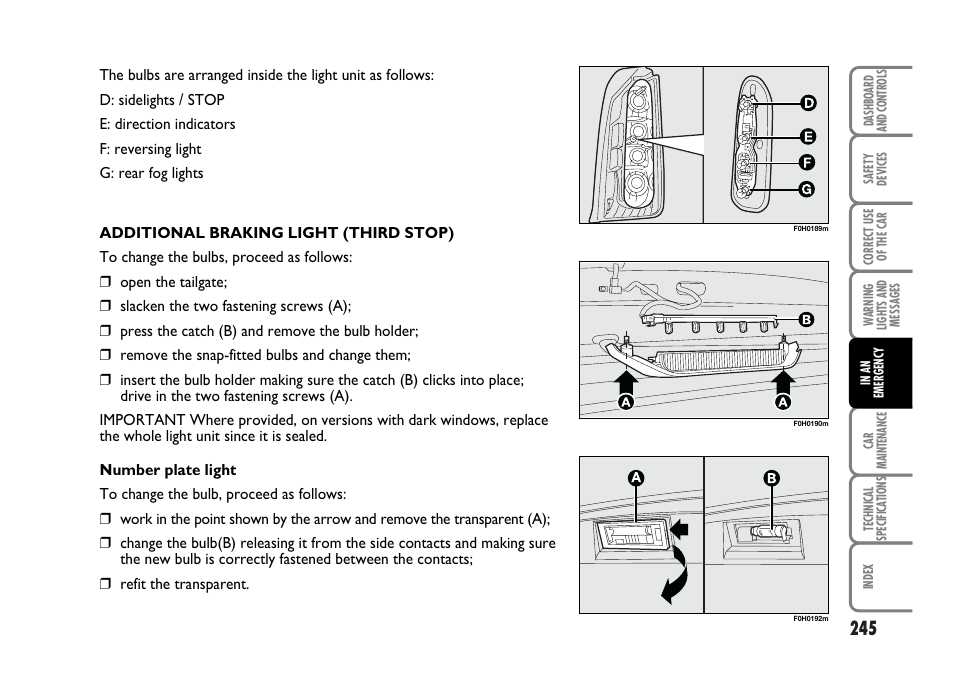 FIAT Idea User Manual | Page 246 / 314