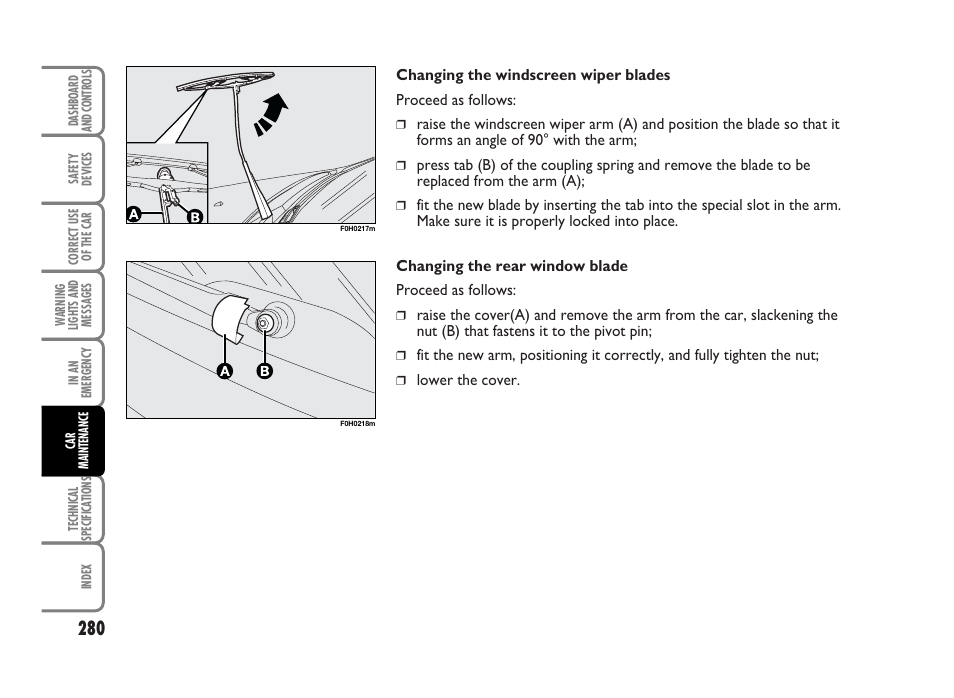 FIAT Idea User Manual | Page 281 / 314