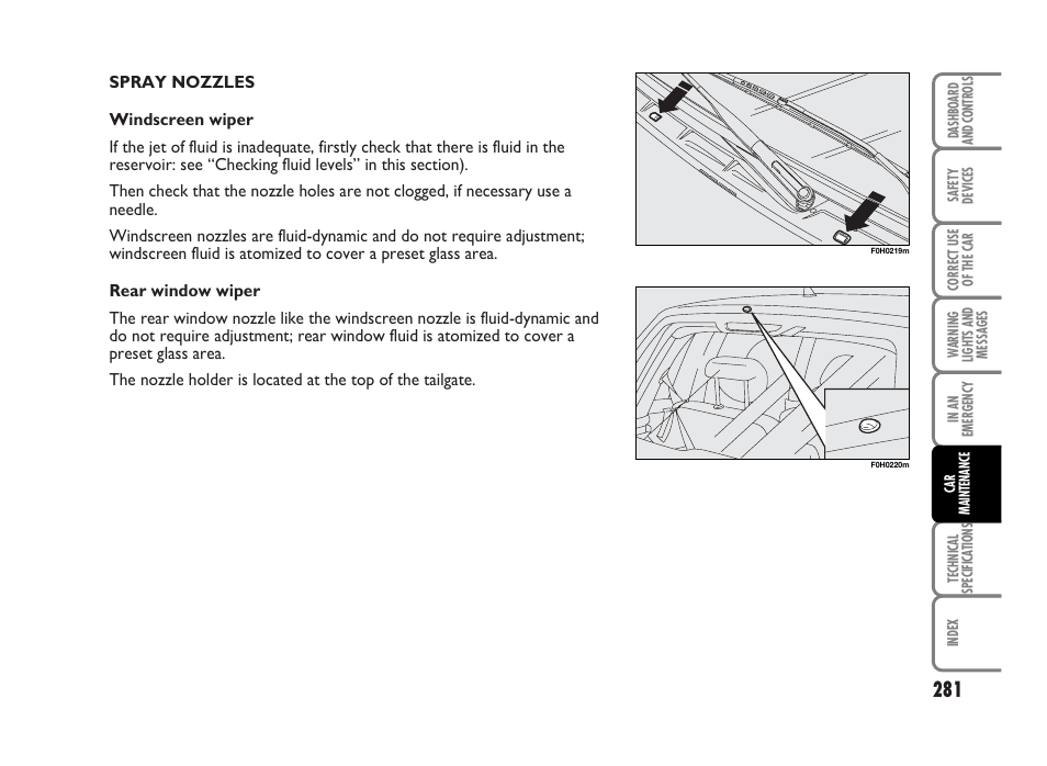 FIAT Idea User Manual | Page 282 / 314