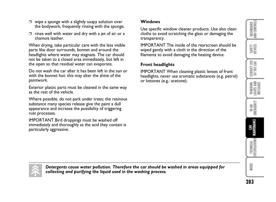 FIAT Idea User Manual | Page 284 / 314