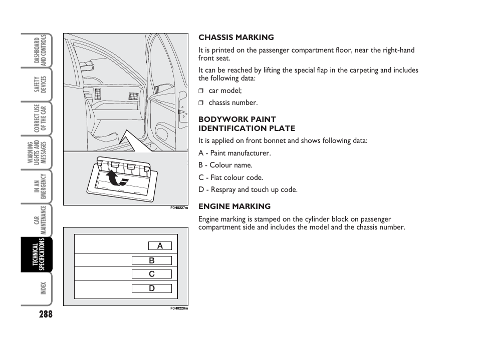 FIAT Idea User Manual | Page 289 / 314