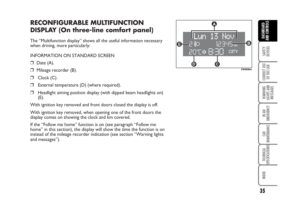 FIAT Idea User Manual | Page 36 / 314