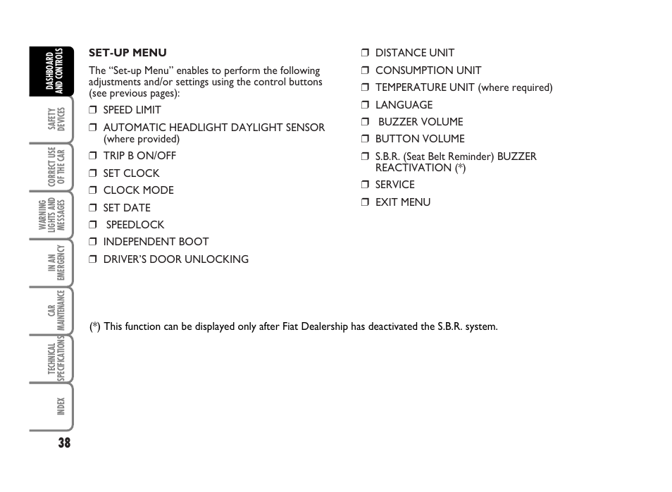 FIAT Idea User Manual | Page 39 / 314