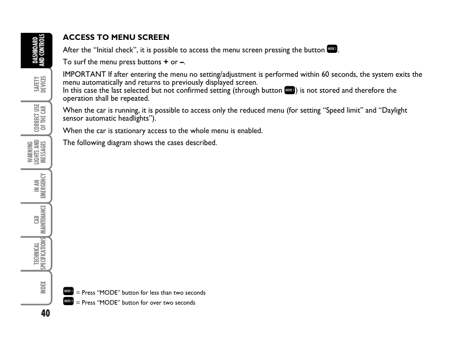 FIAT Idea User Manual | Page 41 / 314