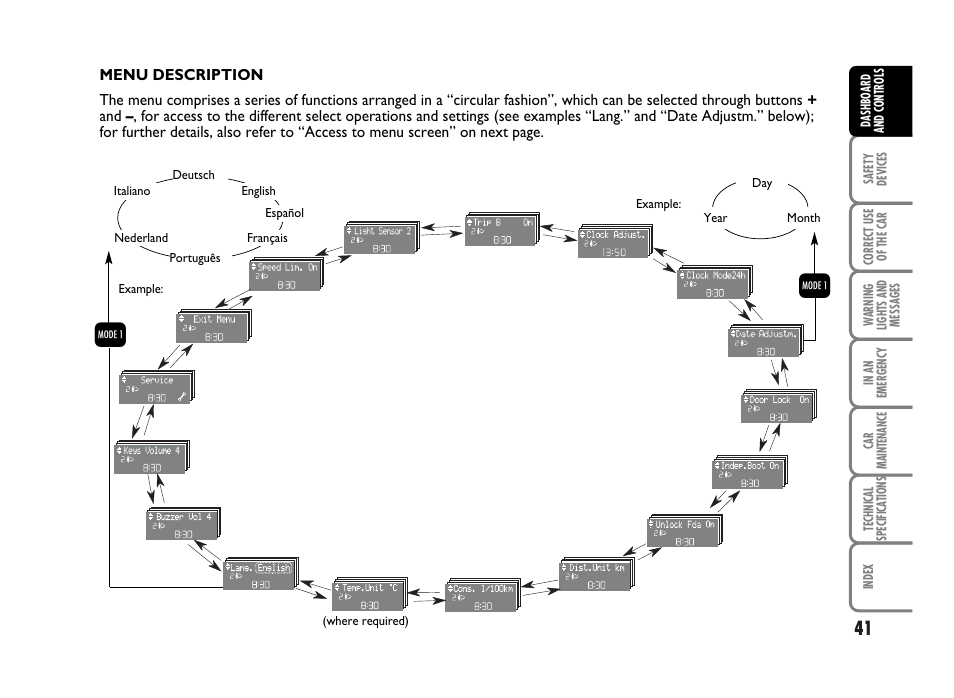 FIAT Idea User Manual | Page 42 / 314