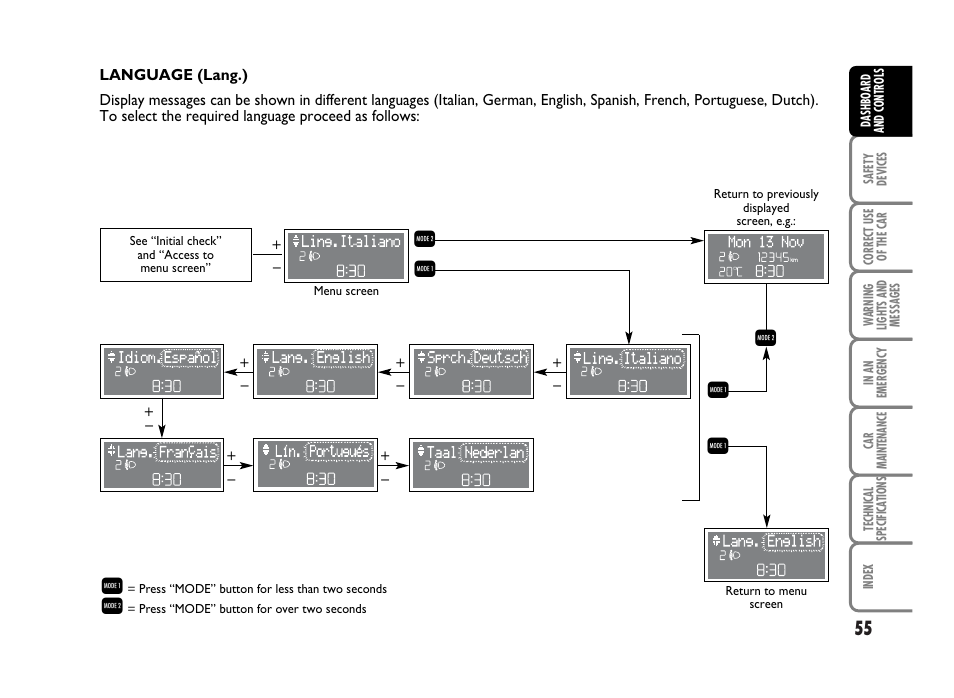 FIAT Idea User Manual | Page 56 / 314