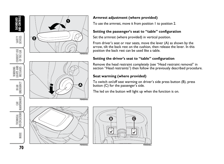 FIAT Idea User Manual | Page 71 / 314