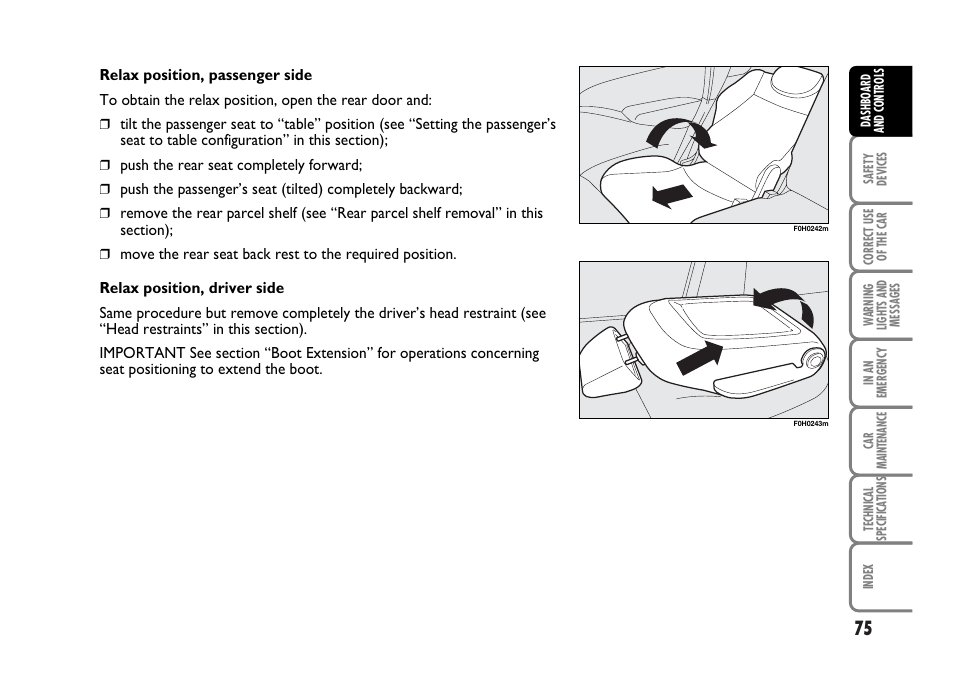 FIAT Idea User Manual | Page 76 / 314