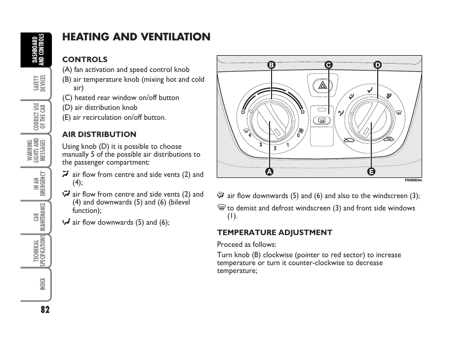 Heating and ventilation | FIAT Idea User Manual | Page 83 / 314