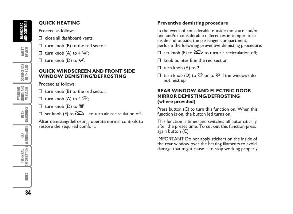 FIAT Idea User Manual | Page 85 / 314