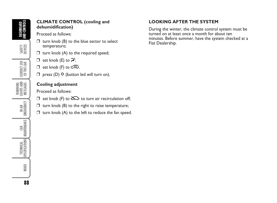 FIAT Idea User Manual | Page 89 / 314