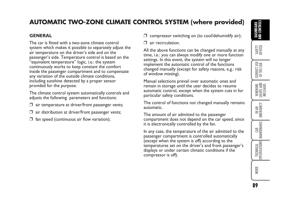 FIAT Idea User Manual | Page 90 / 314