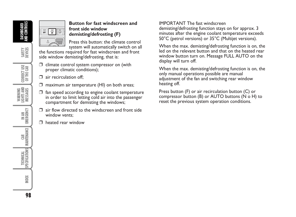 FIAT Idea User Manual | Page 99 / 314