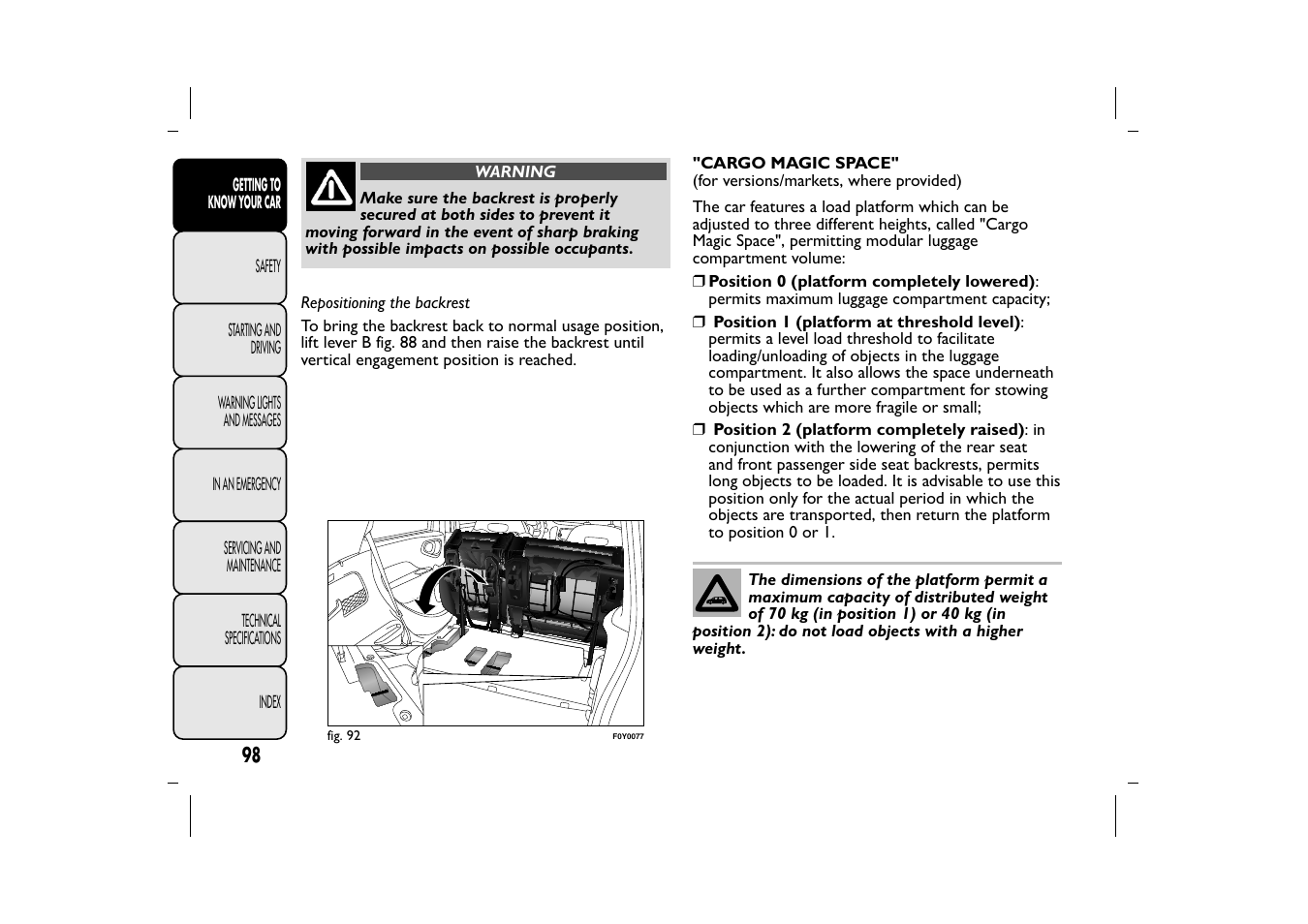 FIAT 500L User Manual | Page 102 / 348