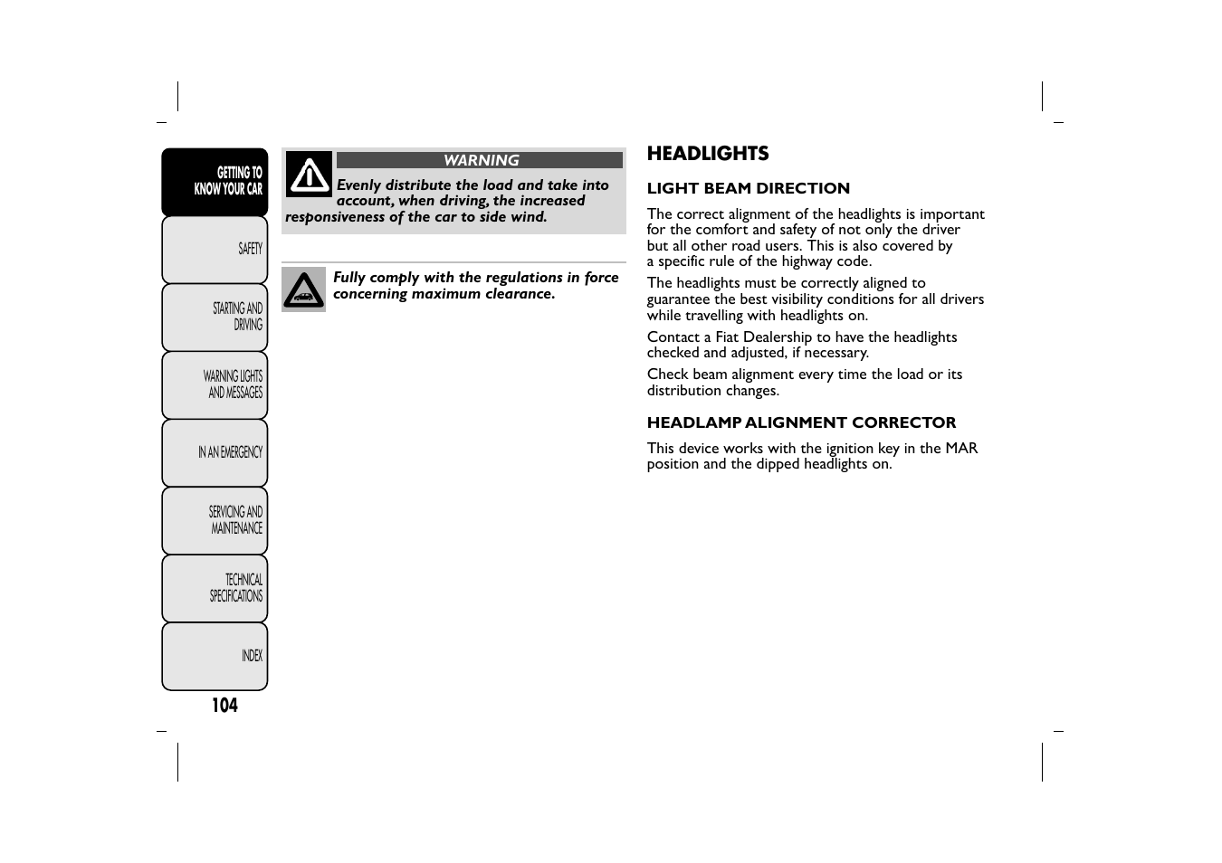 FIAT 500L User Manual | Page 108 / 348