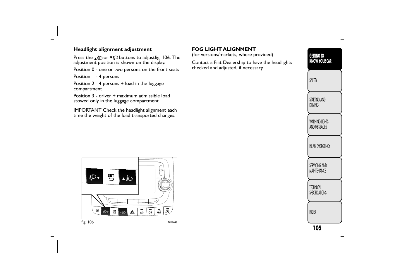 FIAT 500L User Manual | Page 109 / 348