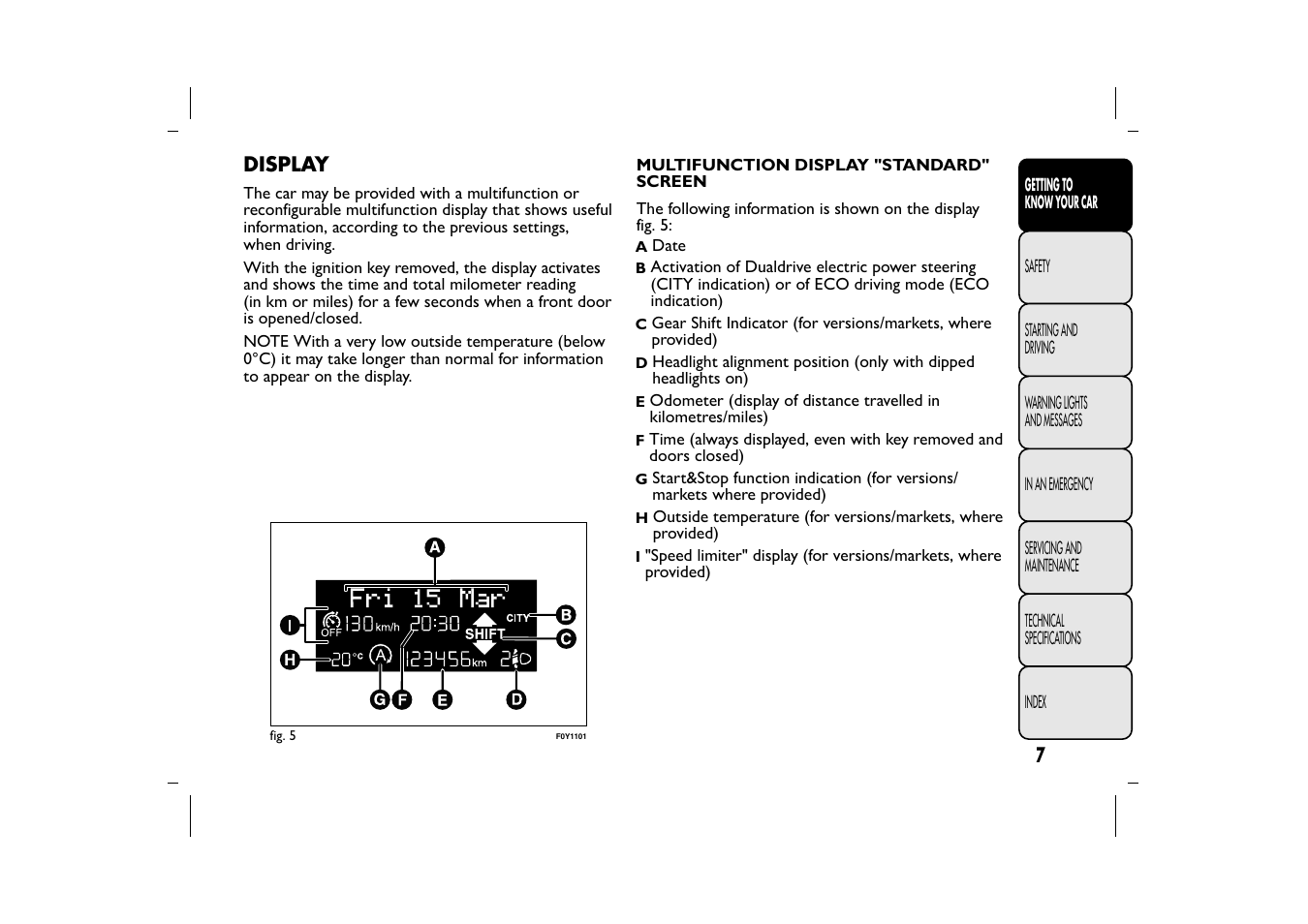 FIAT 500L User Manual | Page 11 / 348