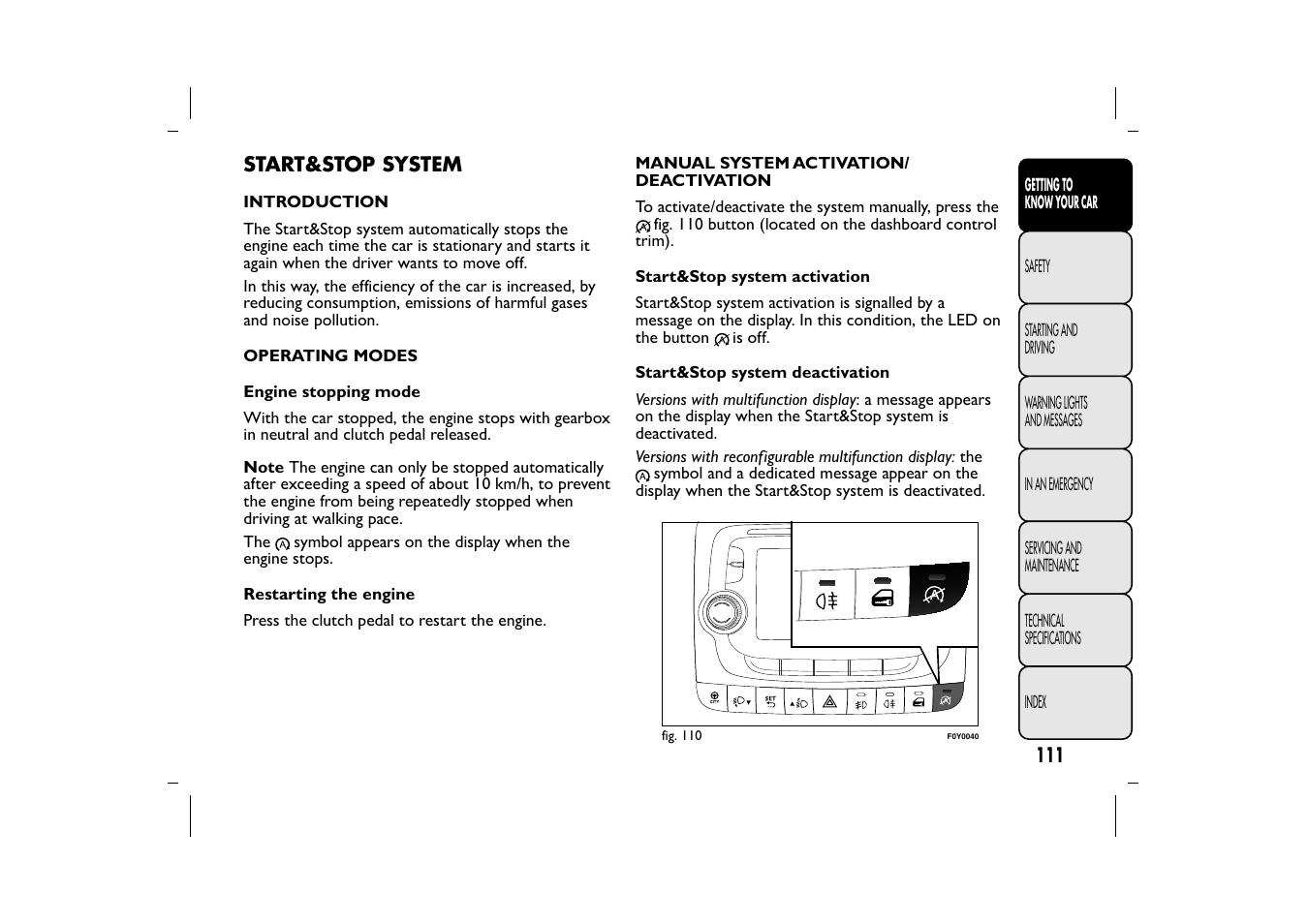 FIAT 500L User Manual | Page 115 / 348