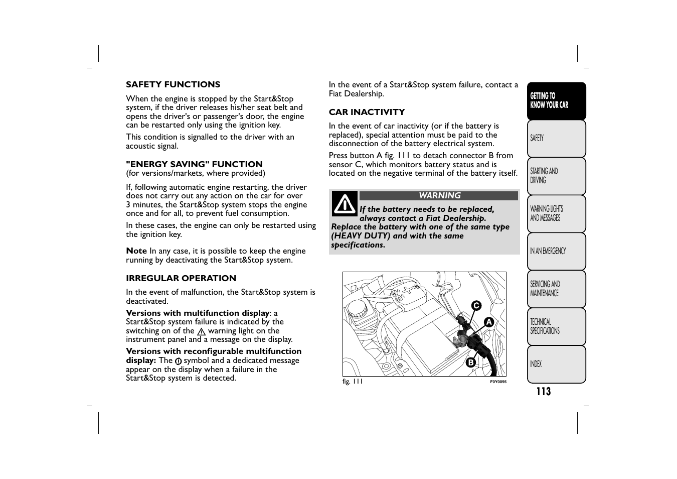 FIAT 500L User Manual | Page 117 / 348