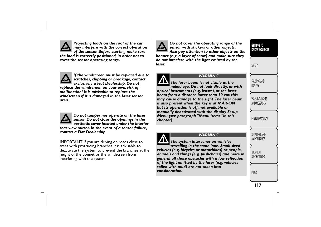 FIAT 500L User Manual | Page 121 / 348