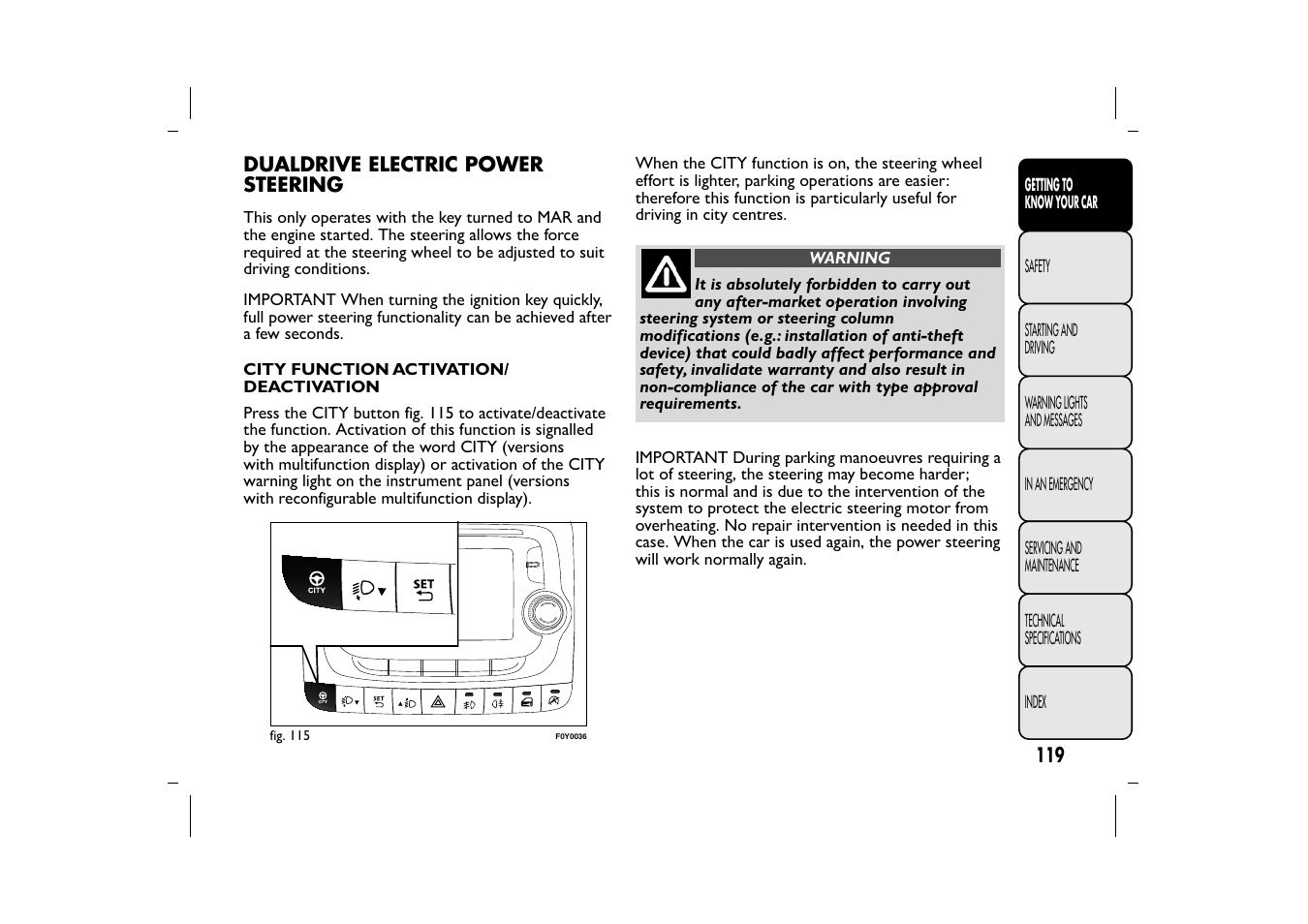 FIAT 500L User Manual | Page 123 / 348