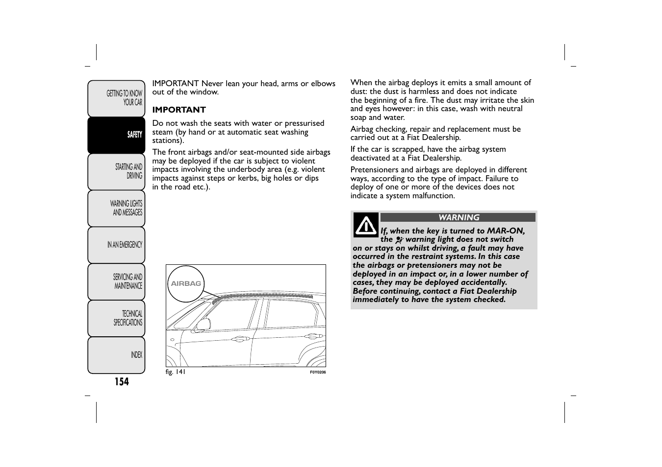 FIAT 500L User Manual | Page 158 / 348