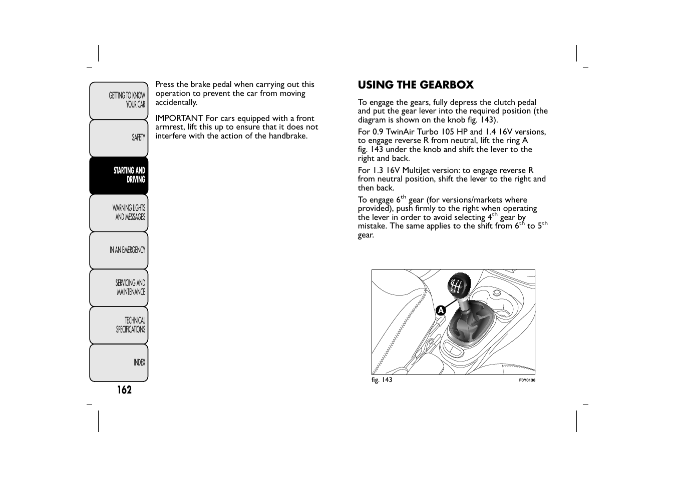 FIAT 500L User Manual | Page 166 / 348