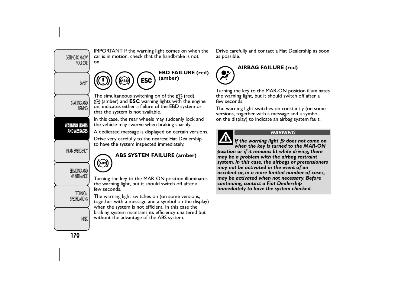 FIAT 500L User Manual | Page 174 / 348