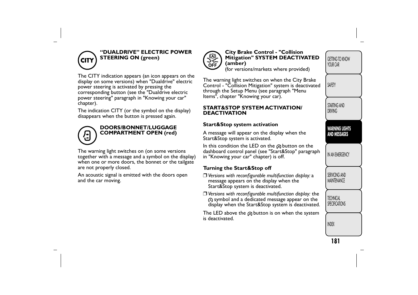 FIAT 500L User Manual | Page 185 / 348