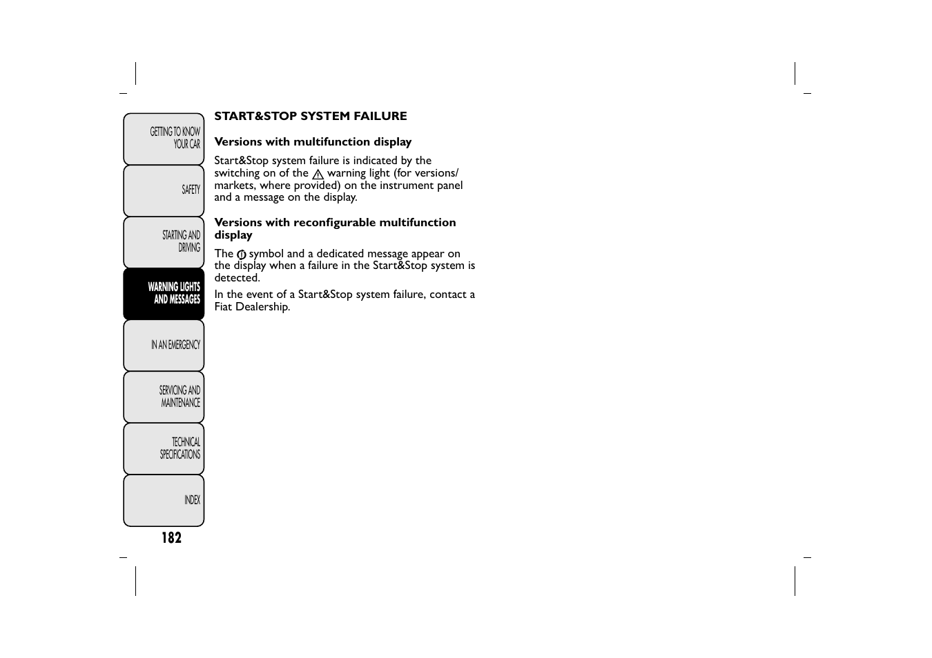 FIAT 500L User Manual | Page 186 / 348