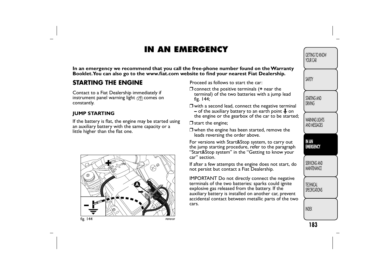 FIAT 500L User Manual | Page 187 / 348