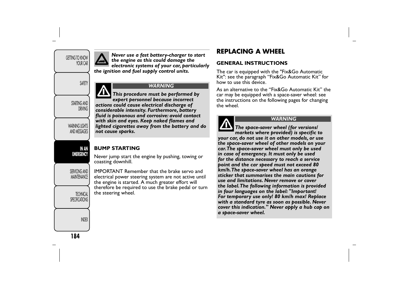 FIAT 500L User Manual | Page 188 / 348