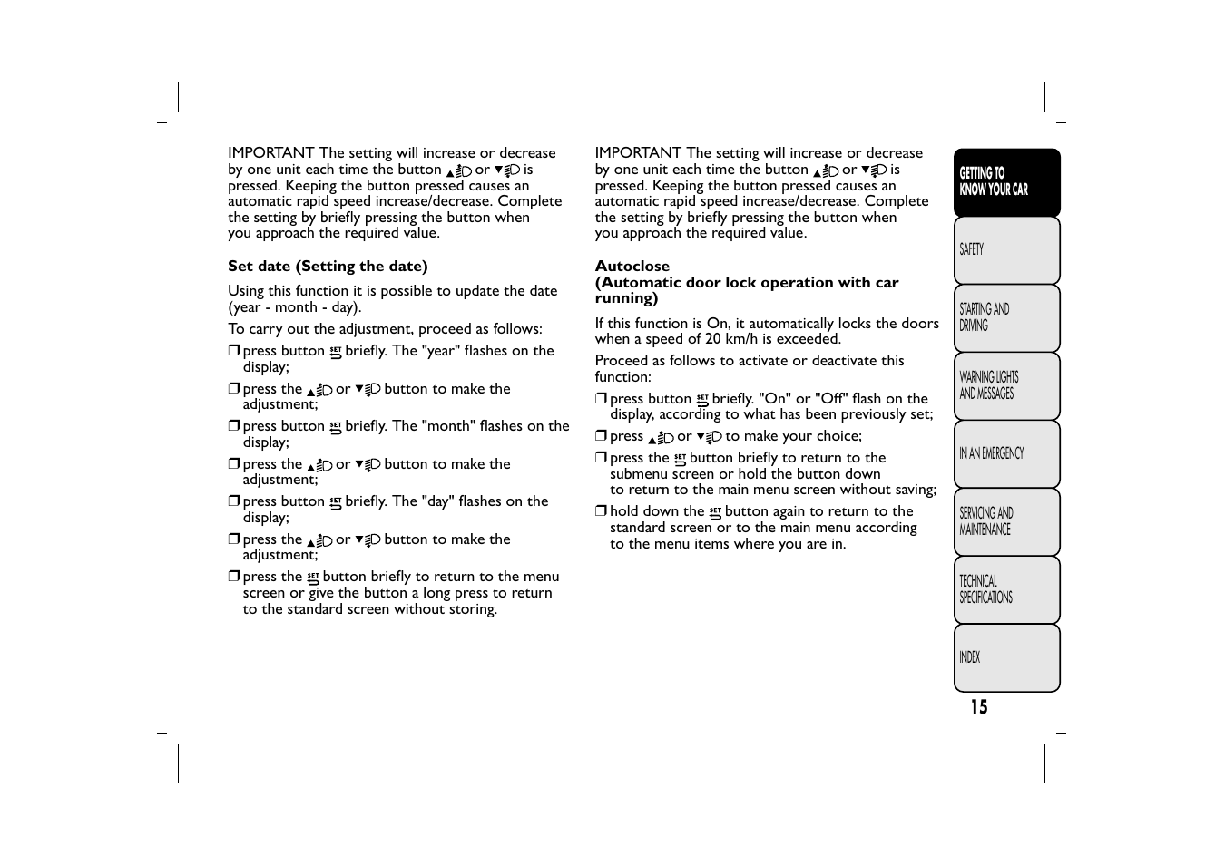 FIAT 500L User Manual | Page 19 / 348