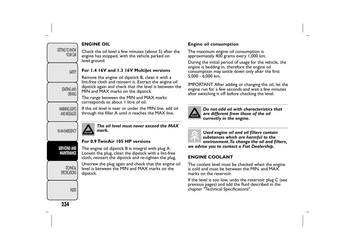 FIAT 500L User Manual | Page 238 / 348