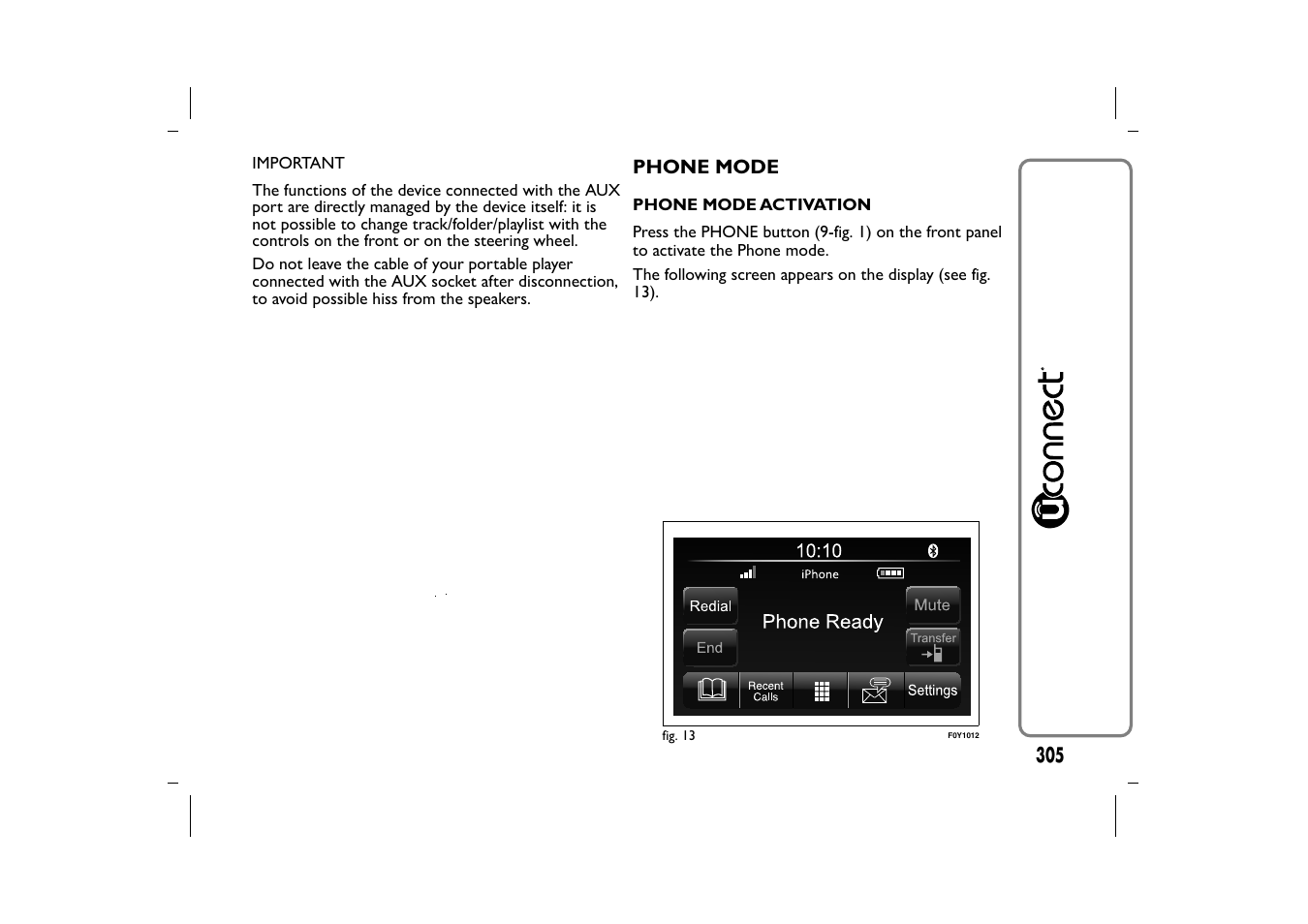 FIAT 500L User Manual | Page 309 / 348