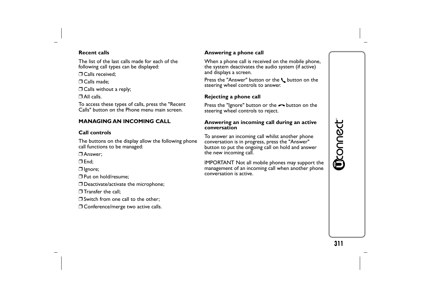 FIAT 500L User Manual | Page 315 / 348