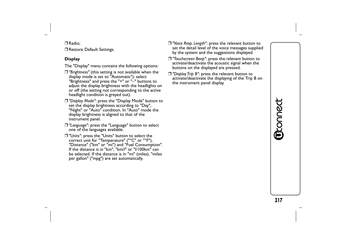 FIAT 500L User Manual | Page 321 / 348