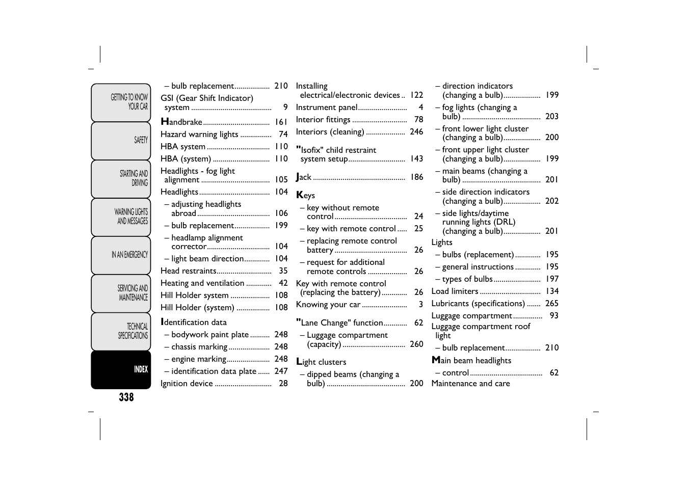 FIAT 500L User Manual | Page 342 / 348