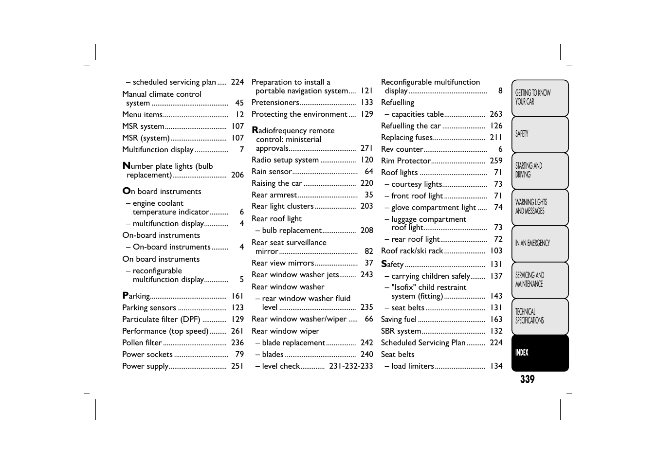 FIAT 500L User Manual | Page 343 / 348