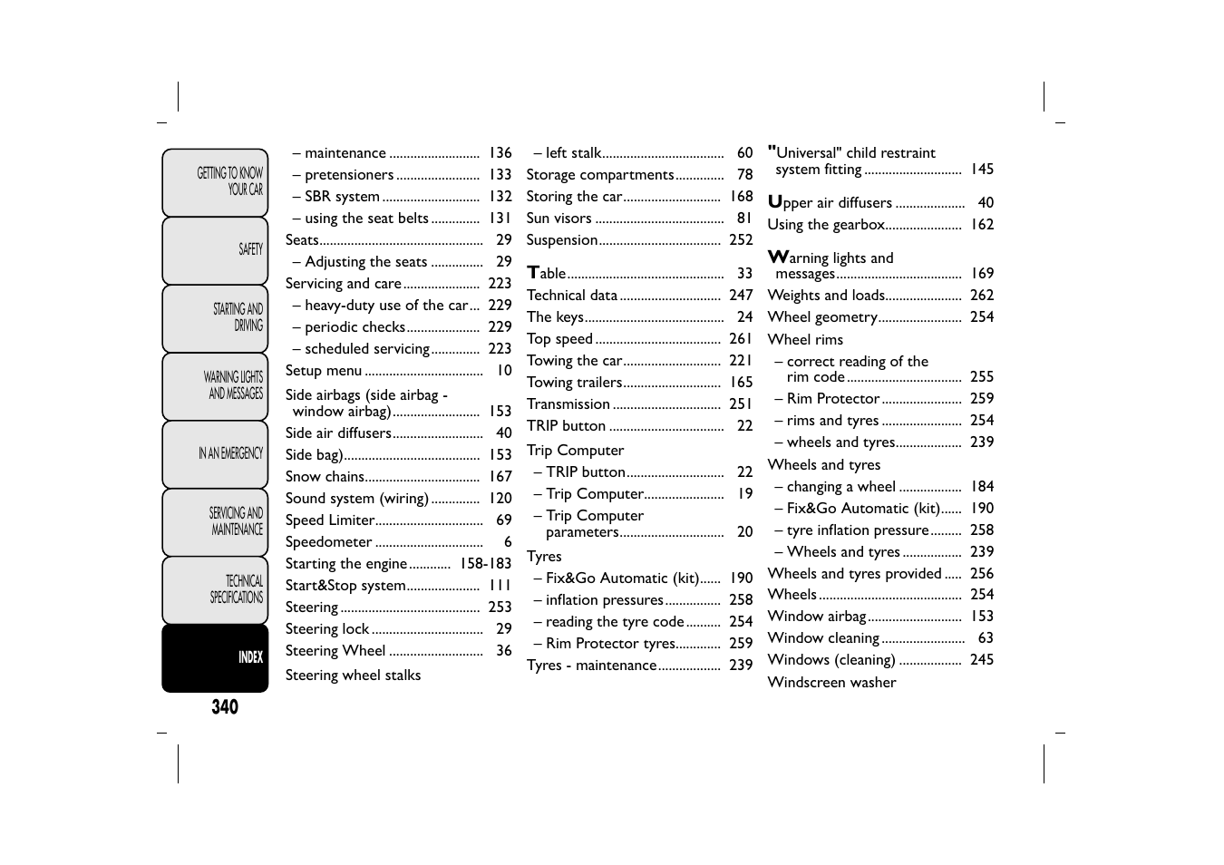 FIAT 500L User Manual | Page 344 / 348