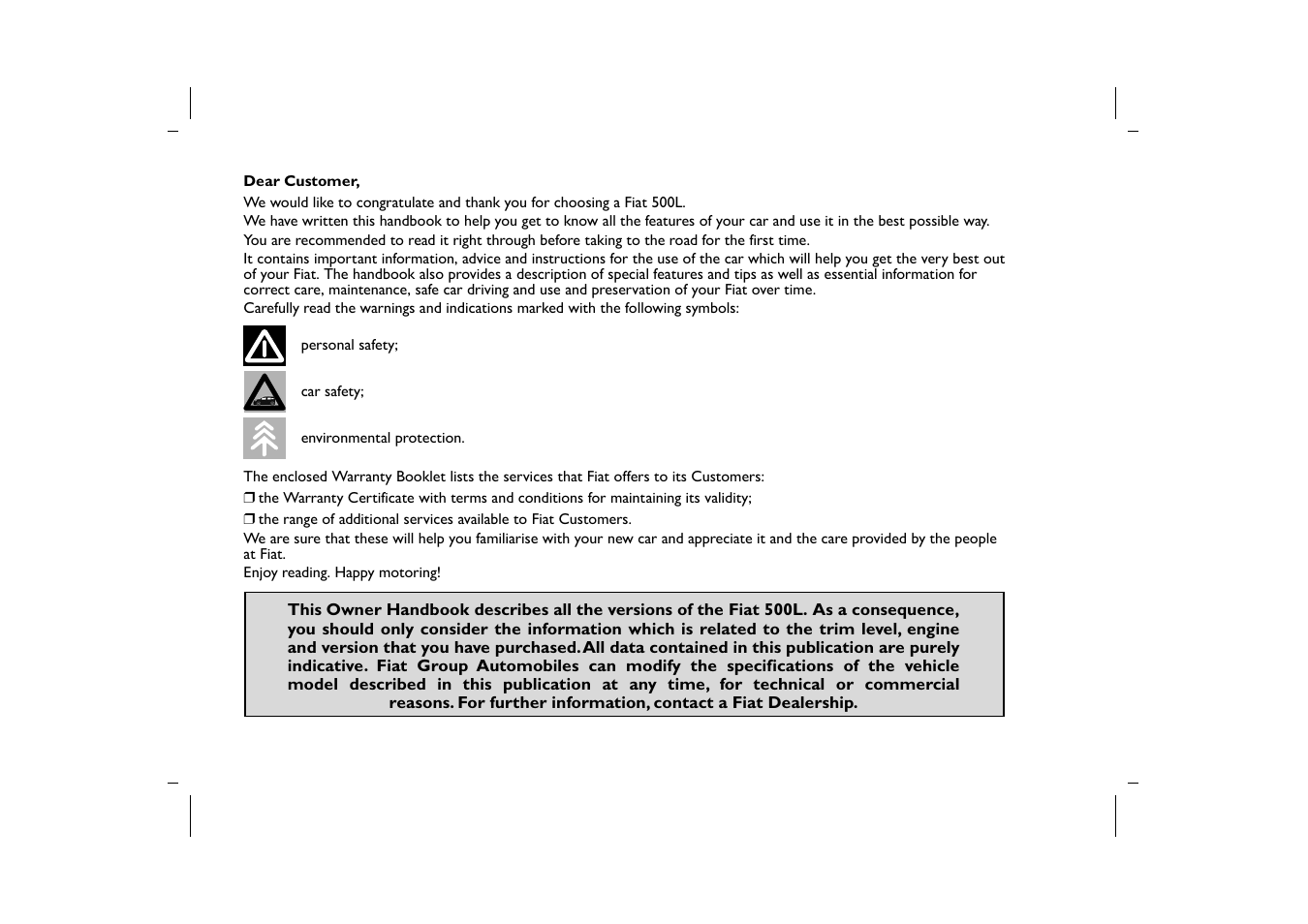 FIAT 500L User Manual | Page 5 / 348