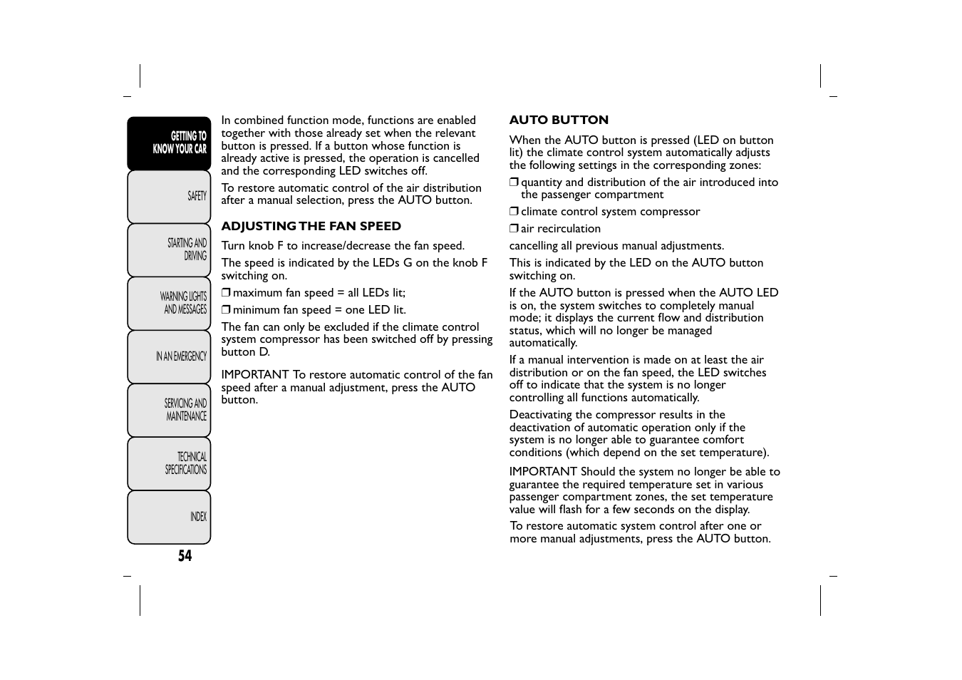 FIAT 500L User Manual | Page 58 / 348