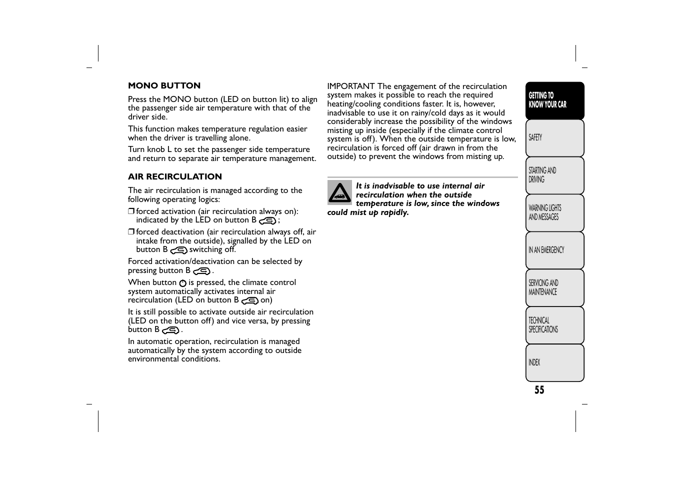 FIAT 500L User Manual | Page 59 / 348