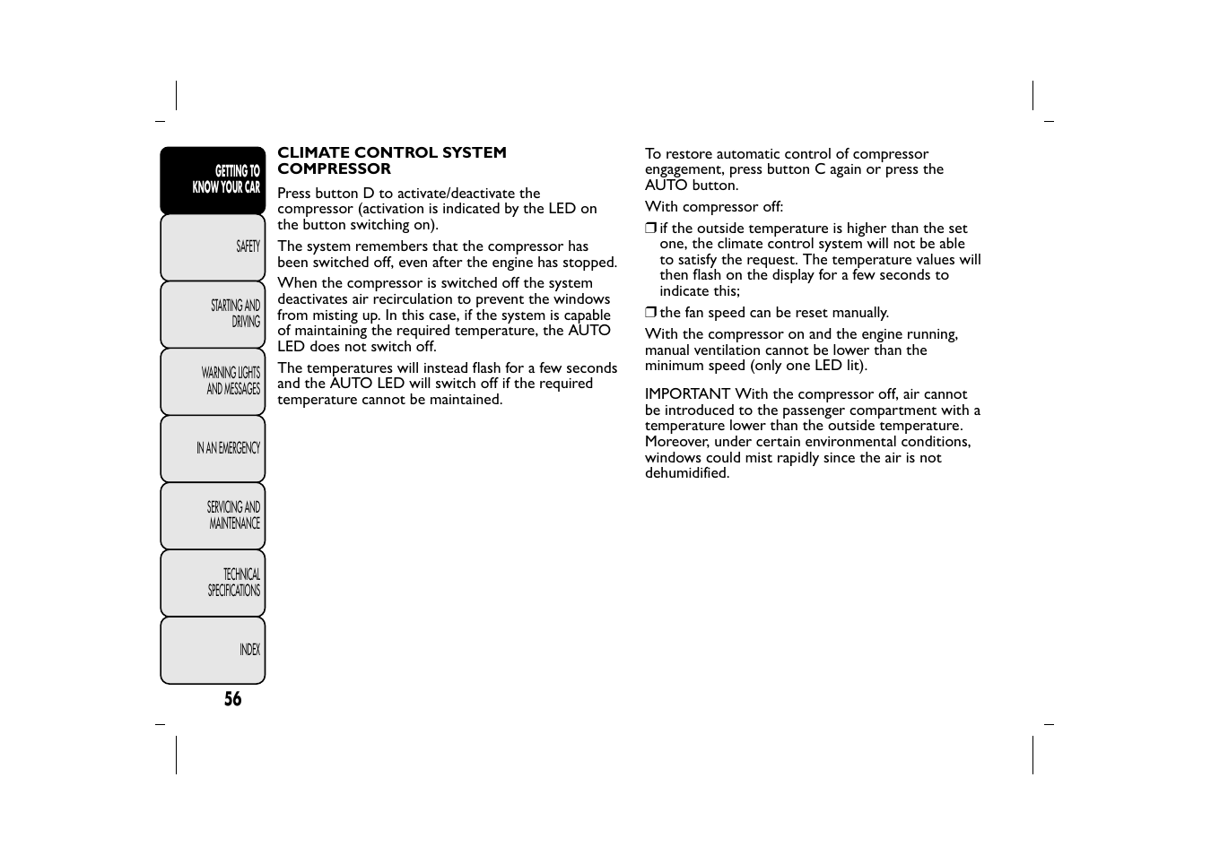 FIAT 500L User Manual | Page 60 / 348