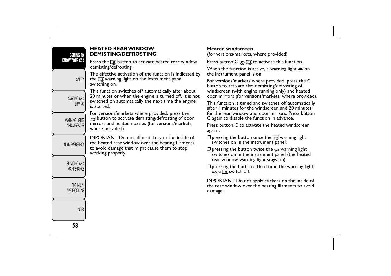 FIAT 500L User Manual | Page 62 / 348