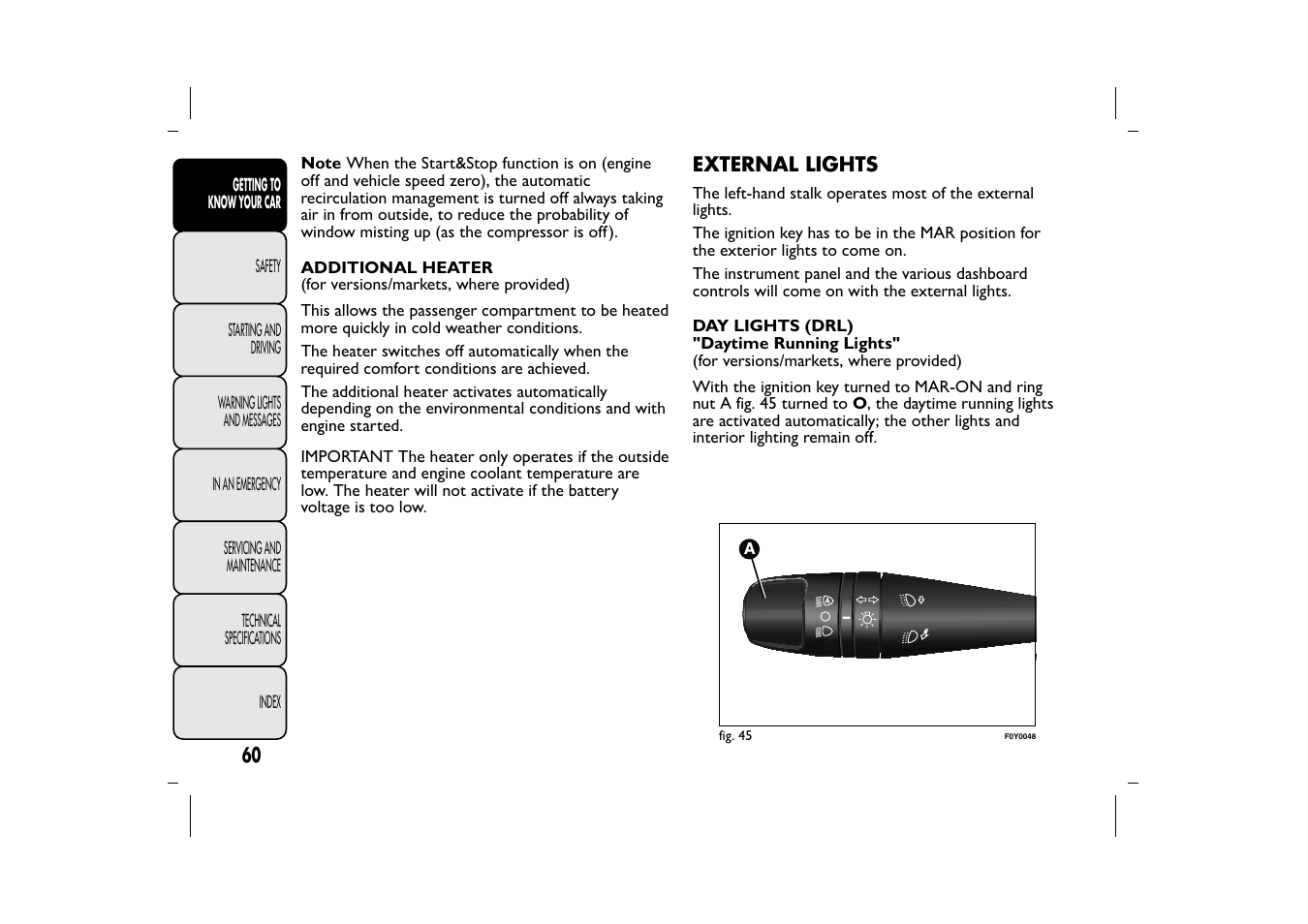 FIAT 500L User Manual | Page 64 / 348