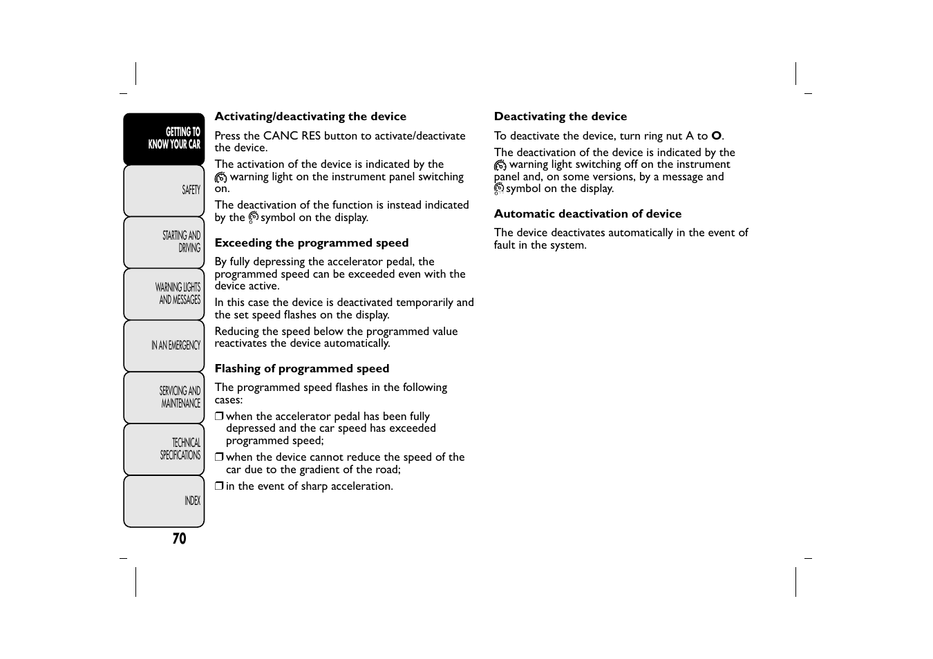 FIAT 500L User Manual | Page 74 / 348